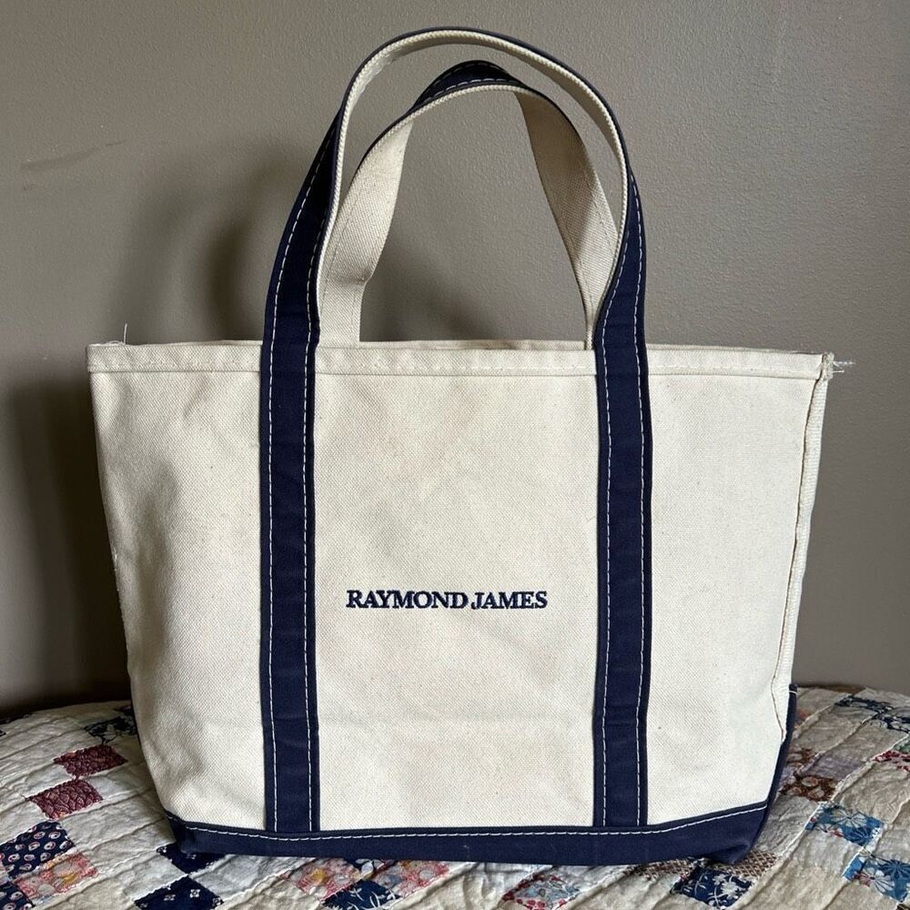 Vintage L.L Bean Boat and Tote Canvas Packable Bag 11x17 Navy